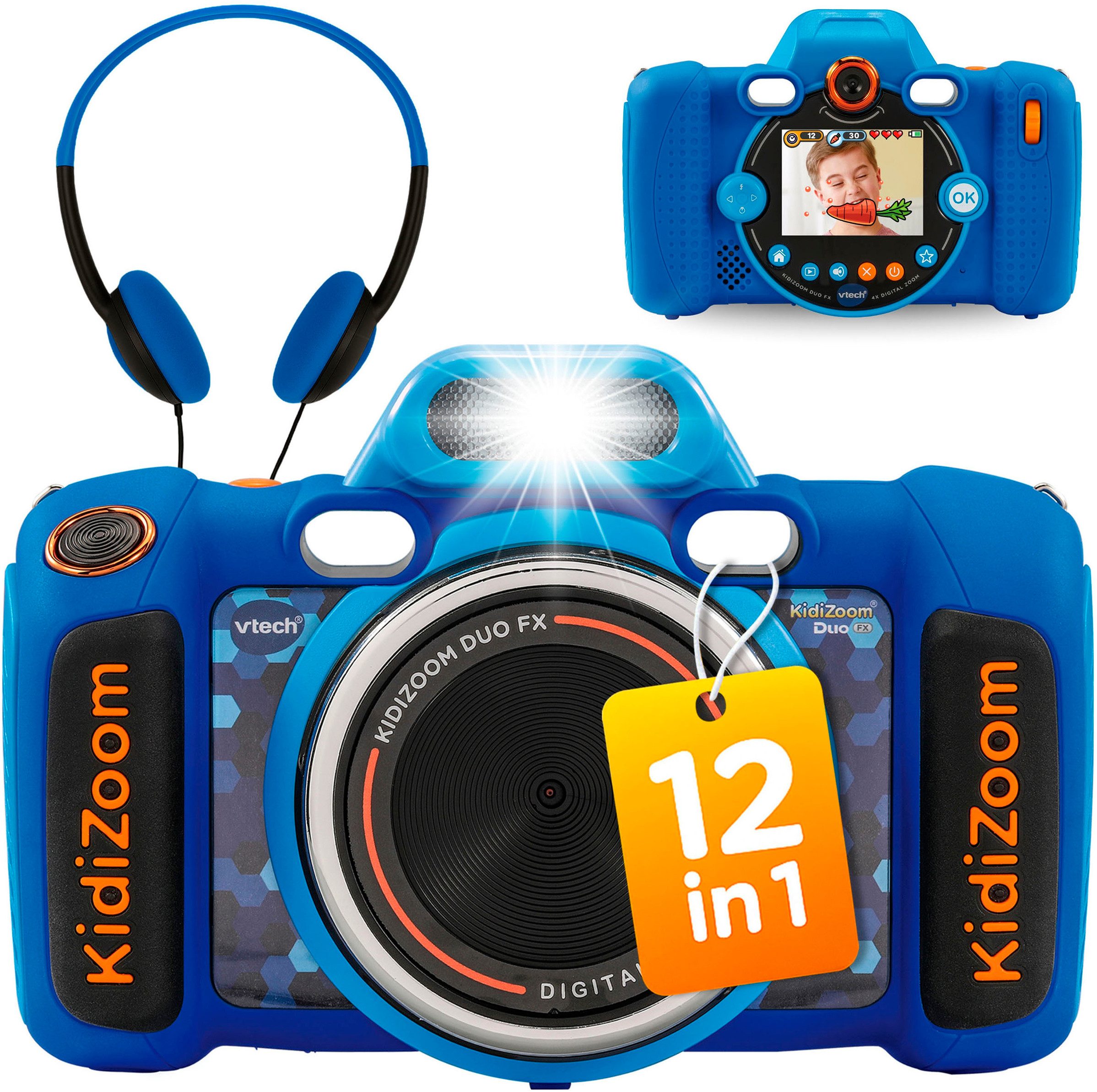 Vtech® KidiZoom Duo FX blau Kinderkamera (inkluisve Kopfhörer)