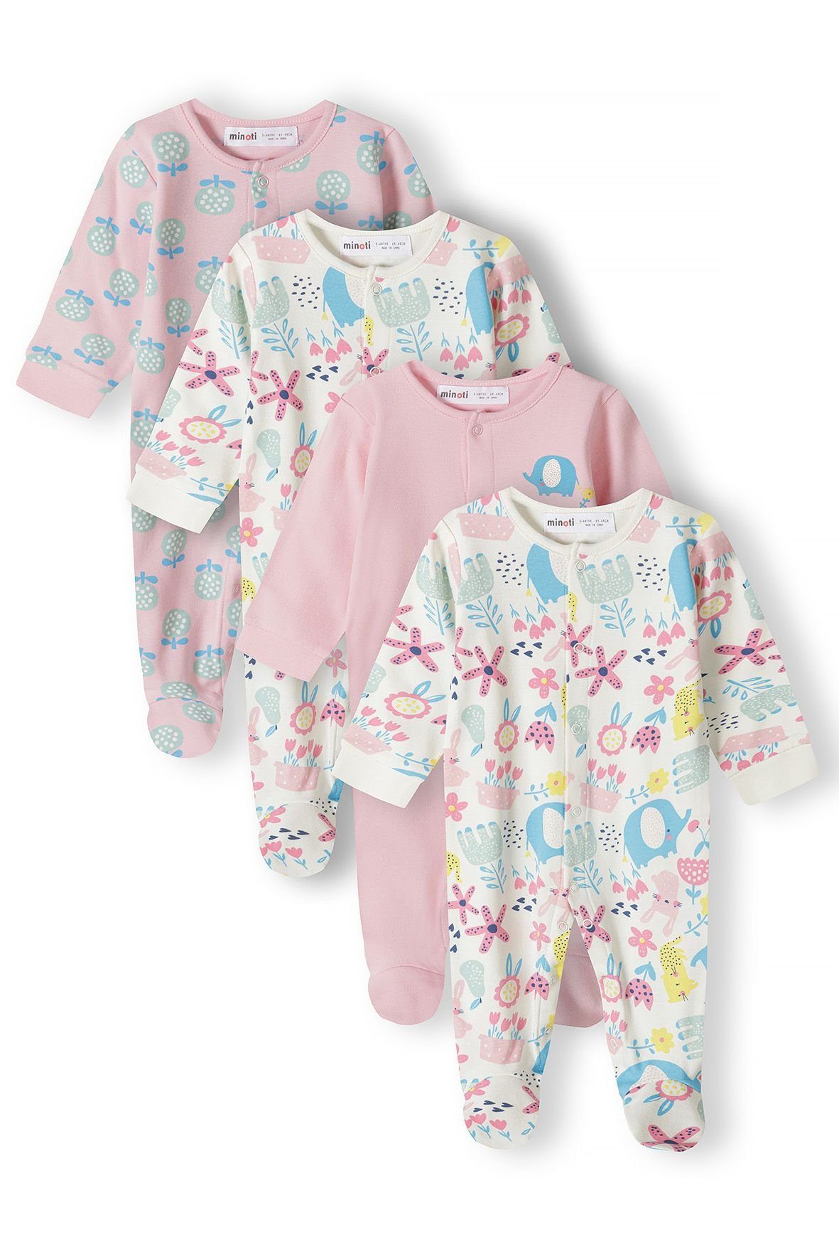 MINOTI Schlafoverall im 4er-Pack (0-18m) Rosa