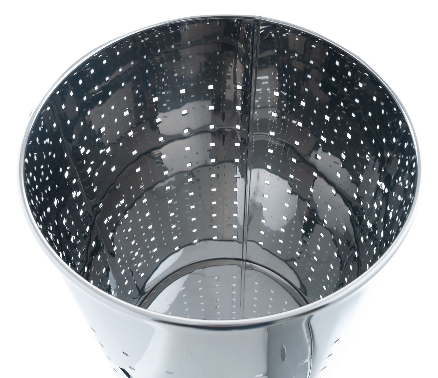 Home4You Wäschetonne Edelstahl, 37 Liter Fassungsvermögen, H 54 cm, mit Deckel und Belüftungslöchern, Ø 29 cm – Bild 3 von 4