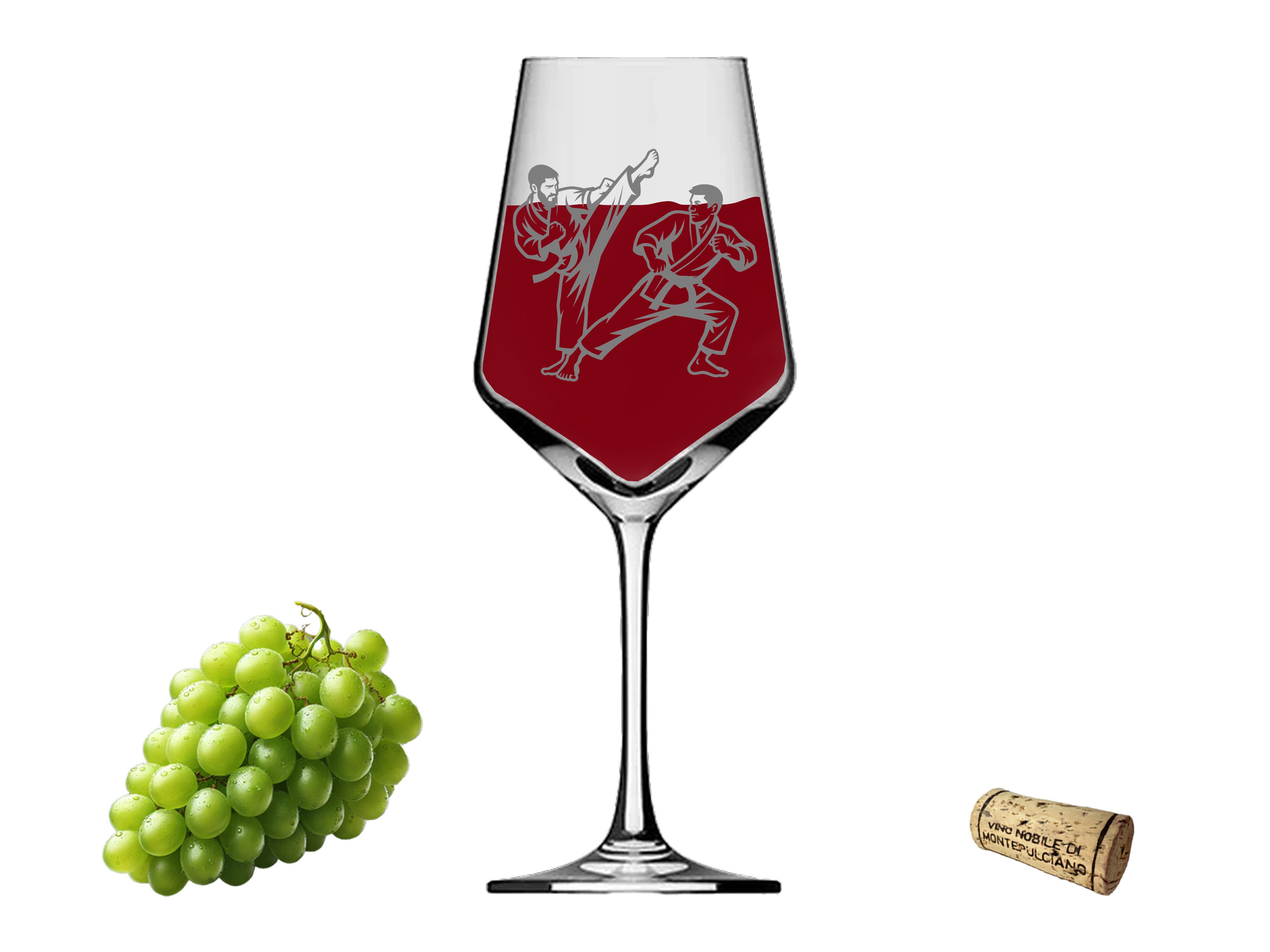 eXODA Weinglas Weinglas Gravur Kampfsport - 350ml absolut spülmaschinenfest, 1-tlg., Glas, Atemberaubende Darstellung