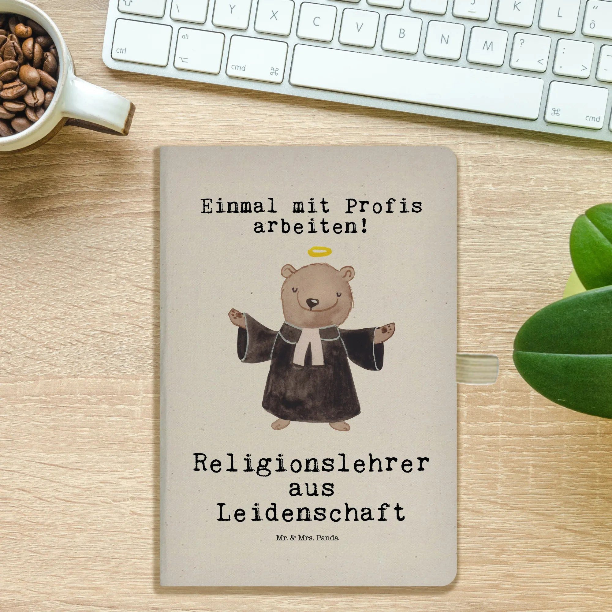 Thumbnail - Mr. & Mrs. Panda Notizbuch Religionslehrer Leidenschaft - Transparent - Geschenk, A5 Notizbuch, Mr. & Mrs. Panda, Flexib...