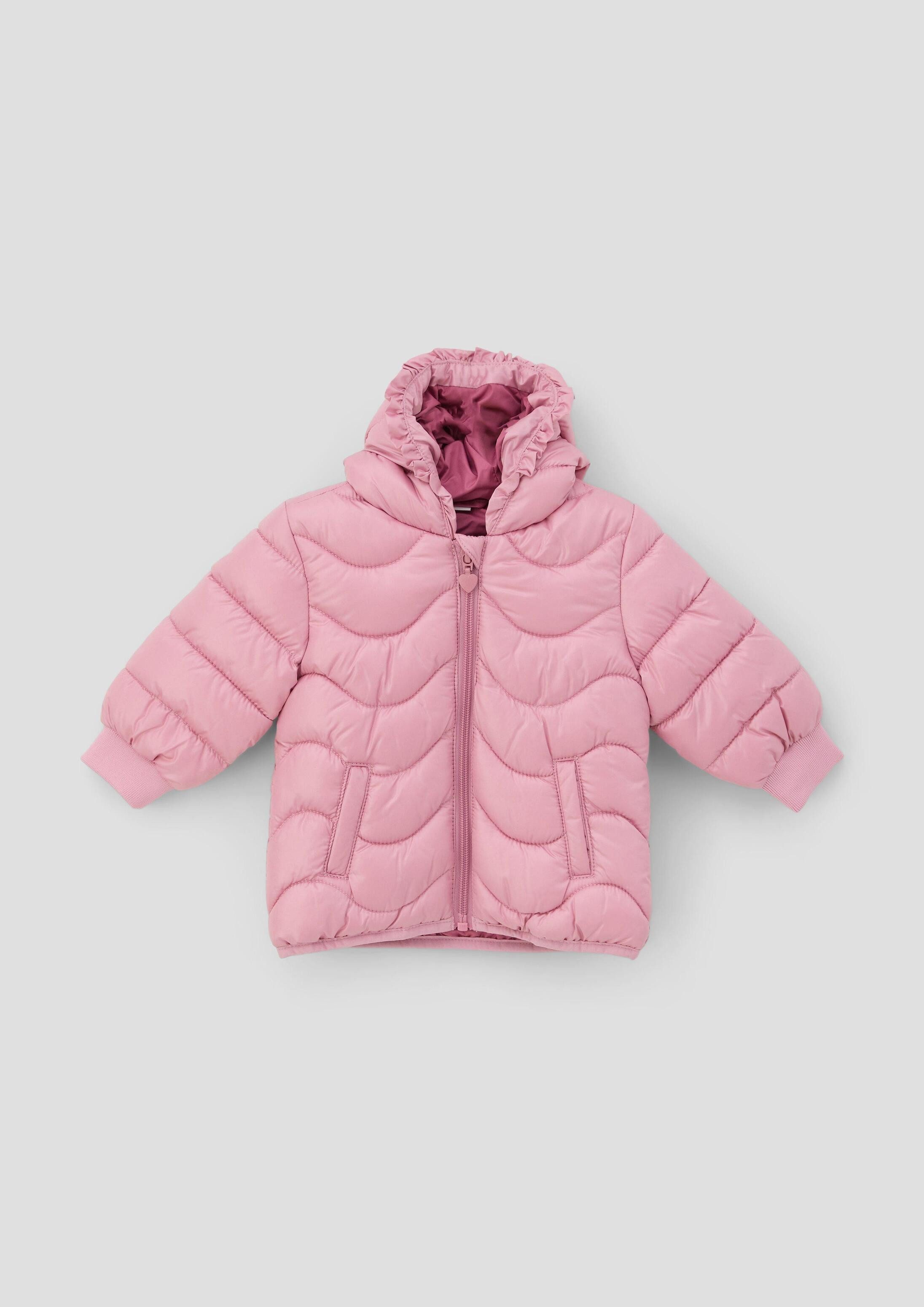 s.Oliver Winterjacke Outdoor-Jacke Steppjacke mit gerüschter Kapuze
