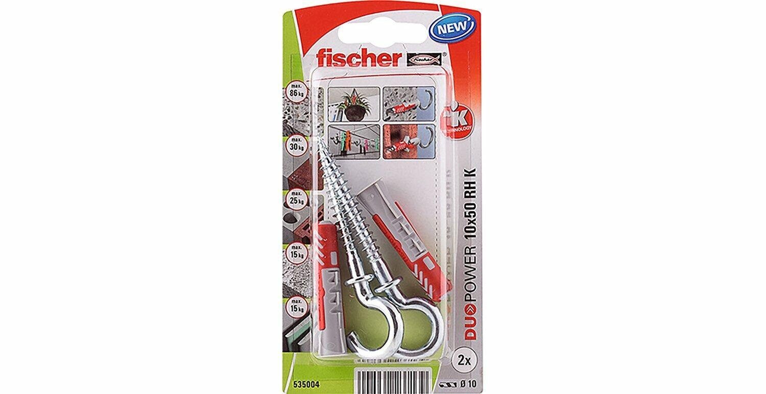 fischer Universaldübel FISCHER DÜBEL DUOPOWER 10x50 MIT RUNDHAKEN