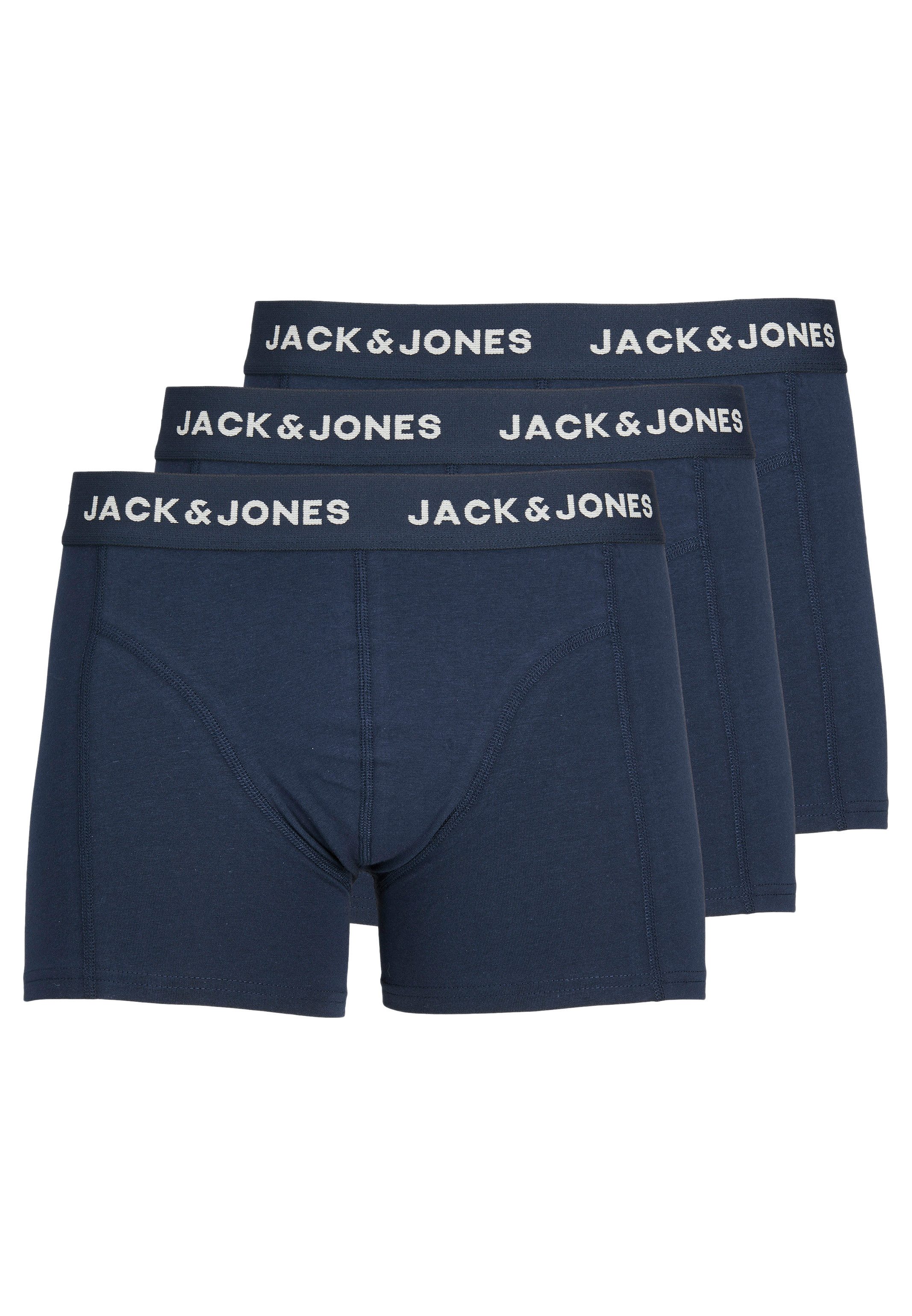 Jack & Jones Retro Boxer 3er Pack Anthony (Spar-Set, 3-St) Retro Short / Pant - Baumwolle - ohne Eingriff - Atmungsaktiv