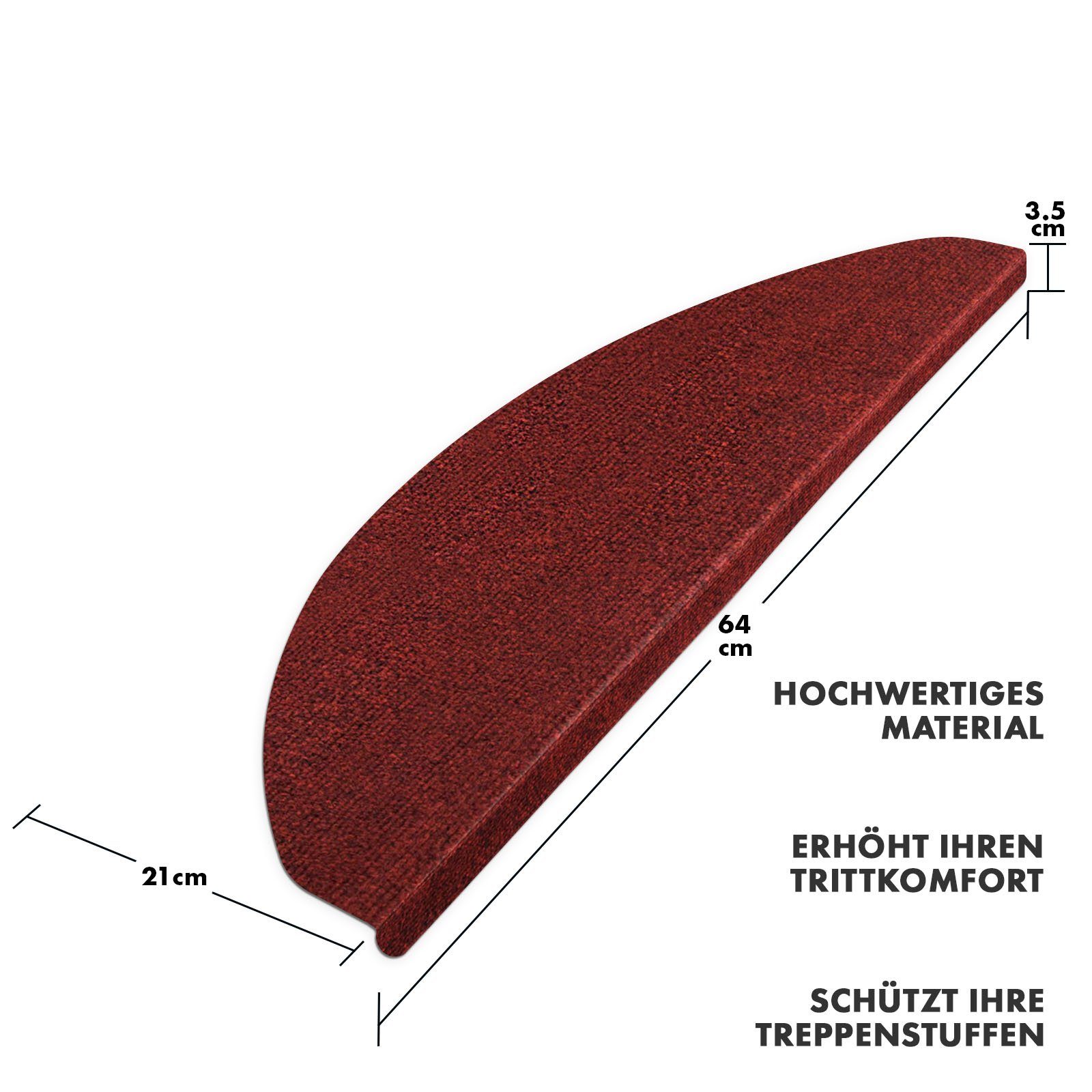 Karat Stufenmatte Denver, Treppenmatte, 5 Farben & 2 Größen, Halbrund, Höhe günstig online kaufen