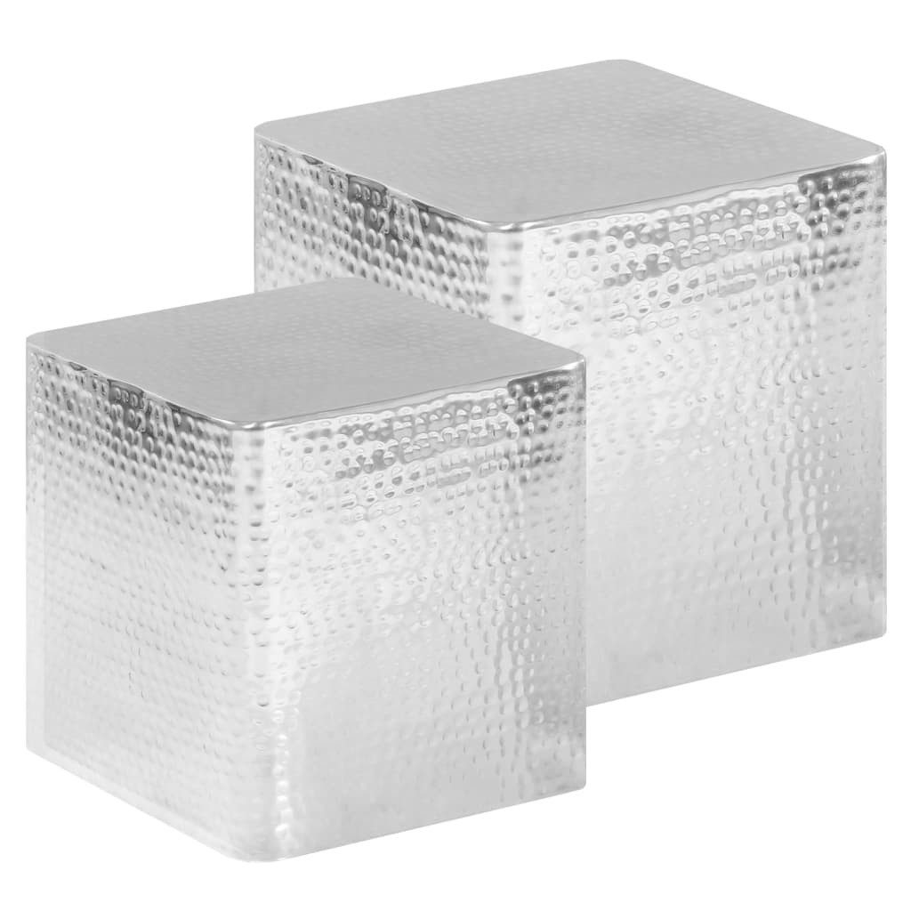 vidaXL Couchtisch Couchtische 2 Stk. Silbern Aluminium