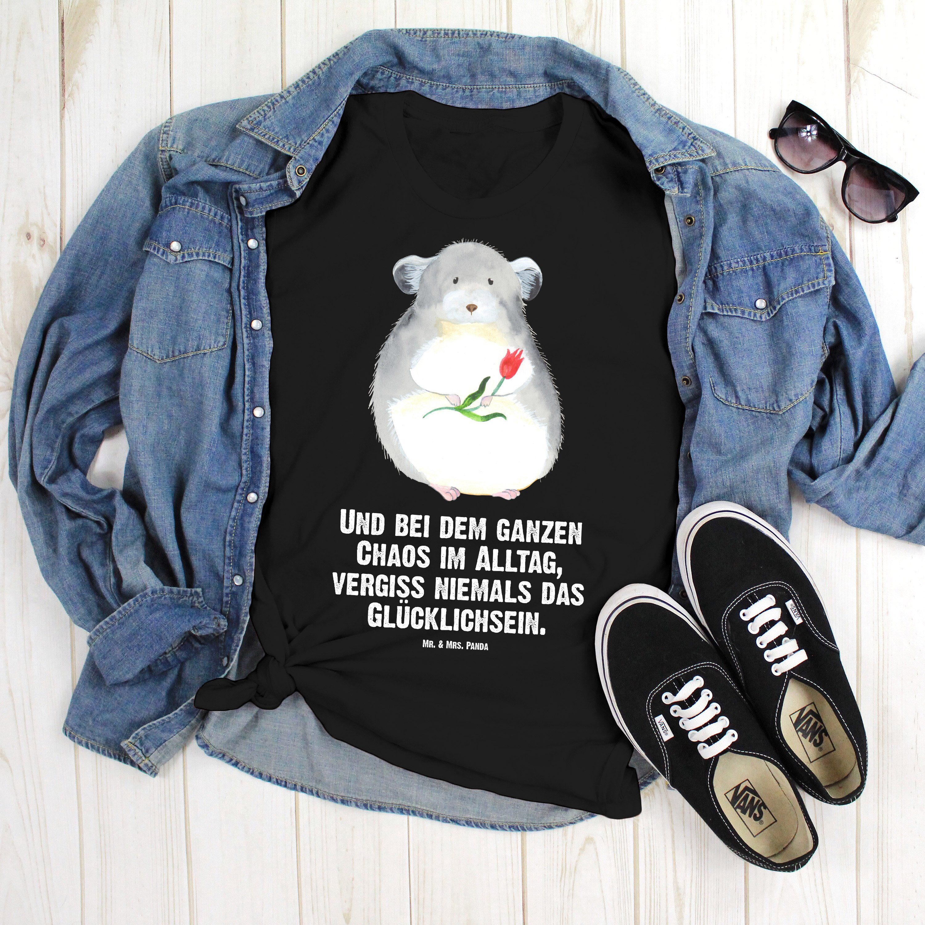 Mr. & Mrs. Panda T-Shirt Chinchilla Blume, Größe L T-Shirt, Schwarz, Liebes günstig online kaufen