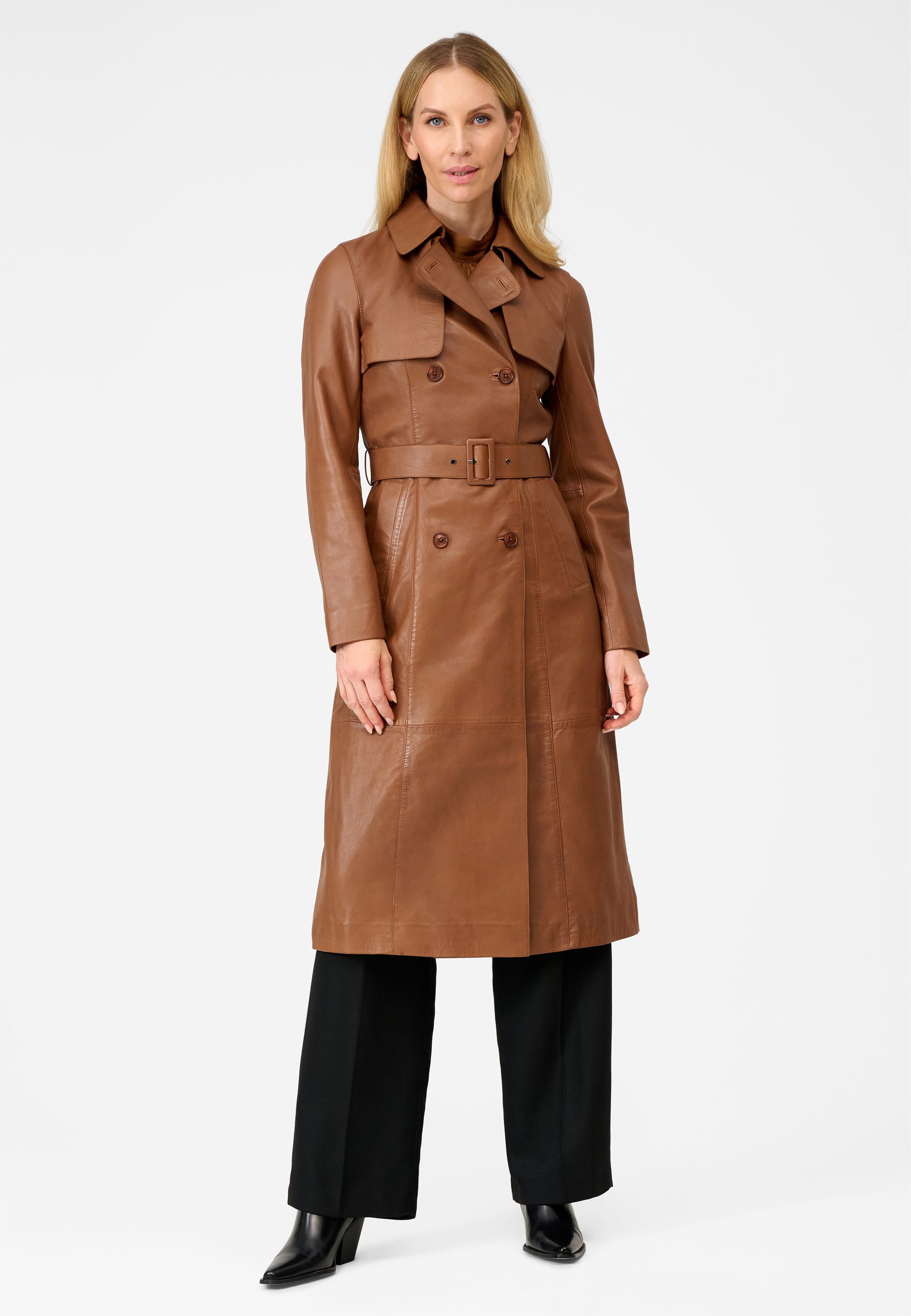 RICANO Ledermantel Darcy Ledermantel mit Gürtel günstig online kaufen