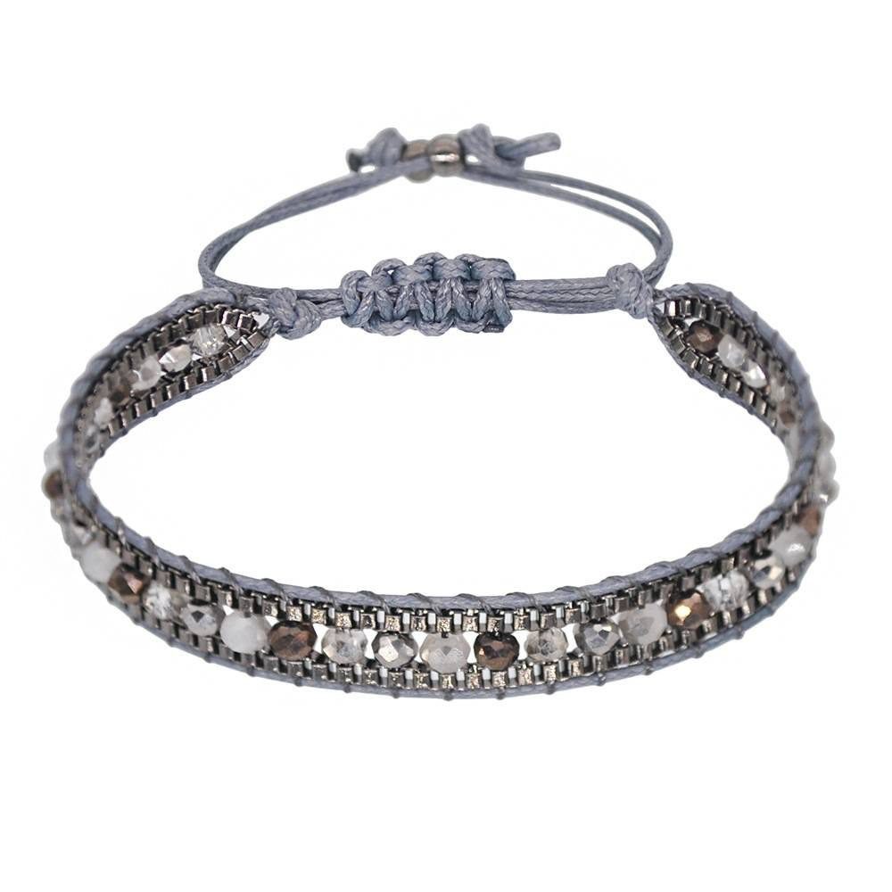 Saraswati Armband Armband "Crystal" Baumwolle geflochten günstig online kaufen