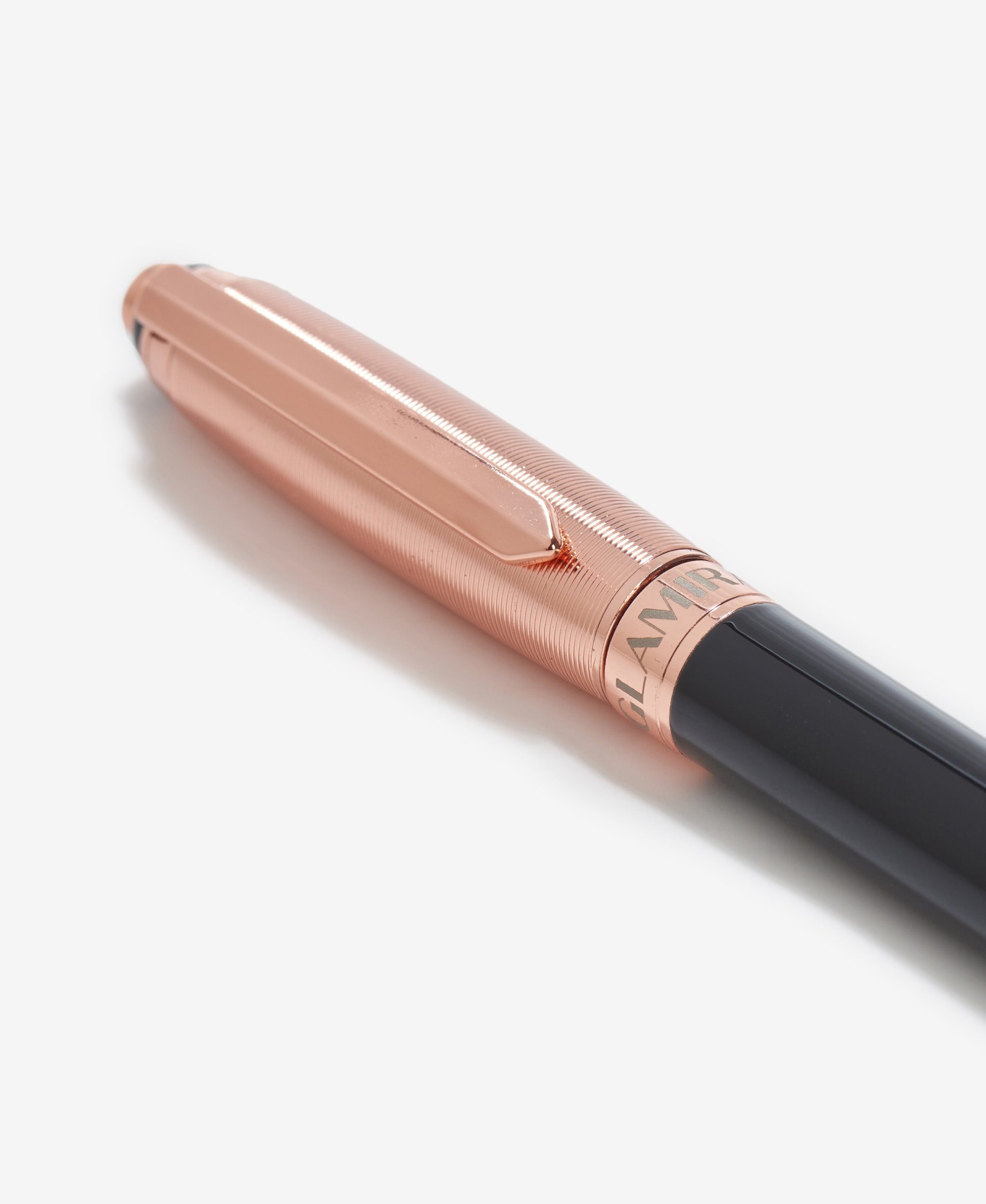 GLAMIRA Kugelschreiber Metallkugelschreiber - Schwarz mit Roségold, (1-tlg), Drehmechanik, Clip aus Metall