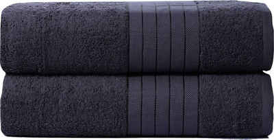 good morning Badetuch »Uni Towels« (2-St), mit gewebtem Rand