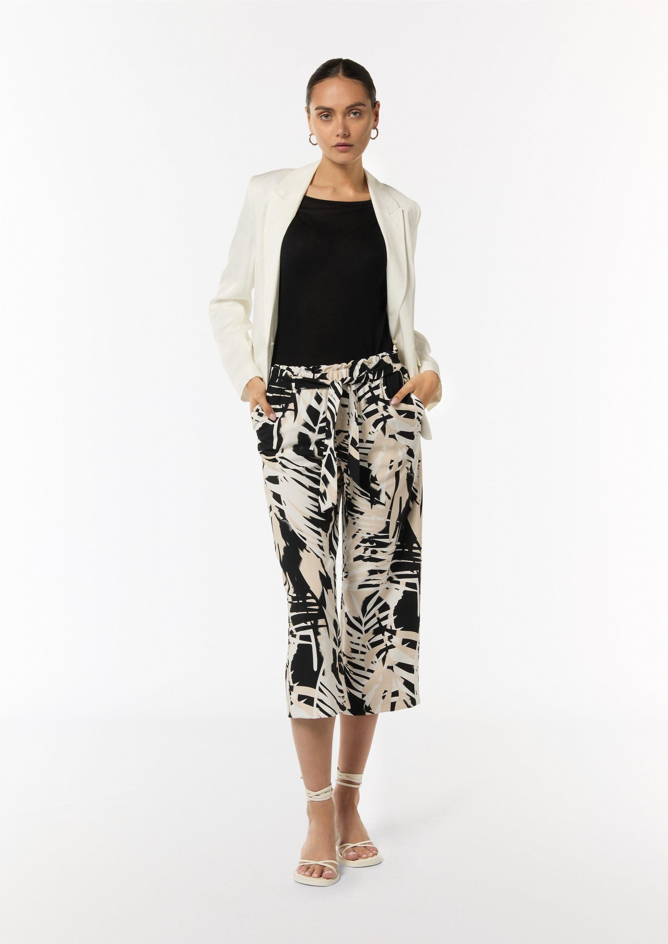 comma Culotte Hose Hose mit Bindeband und Eingrifftaschen günstig online kaufen