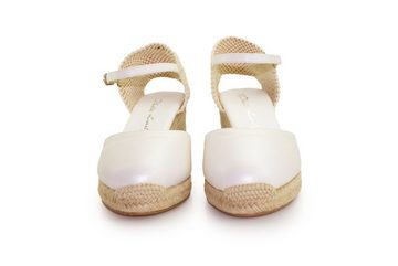 White Lady 940 offwhite Leder - Brautschuh Keilsandalette