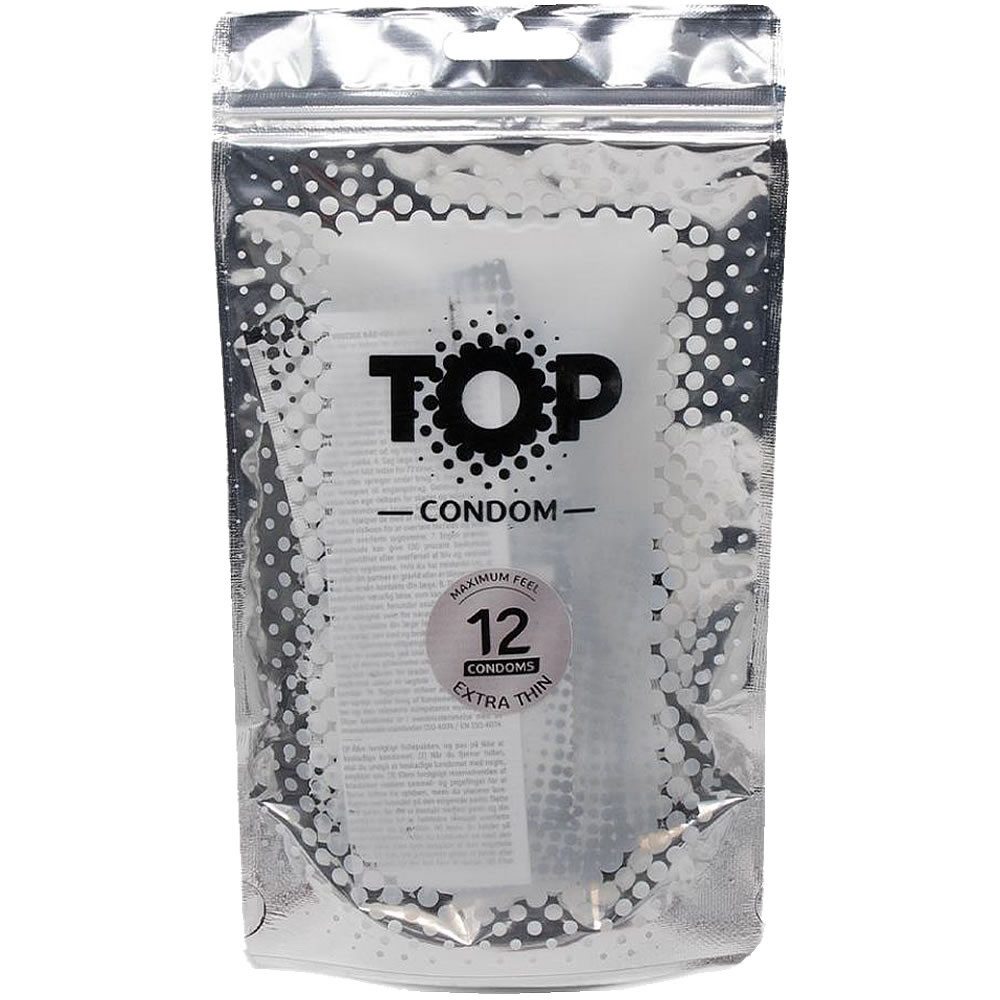TOP Condoms Kondome Maximum Feel (Extra Thin) Beutel mit, 12 St., extra dünne Kondome, Kondome für noch mehr Gefühl