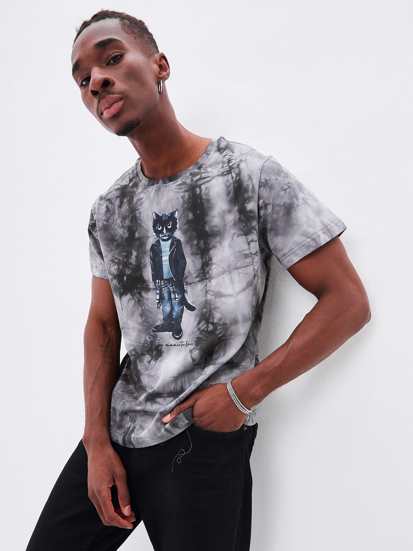 CAT by maniita lacitta Kurzarmshirt Rocker Cat (1-tlg) mit Katzen-Print
