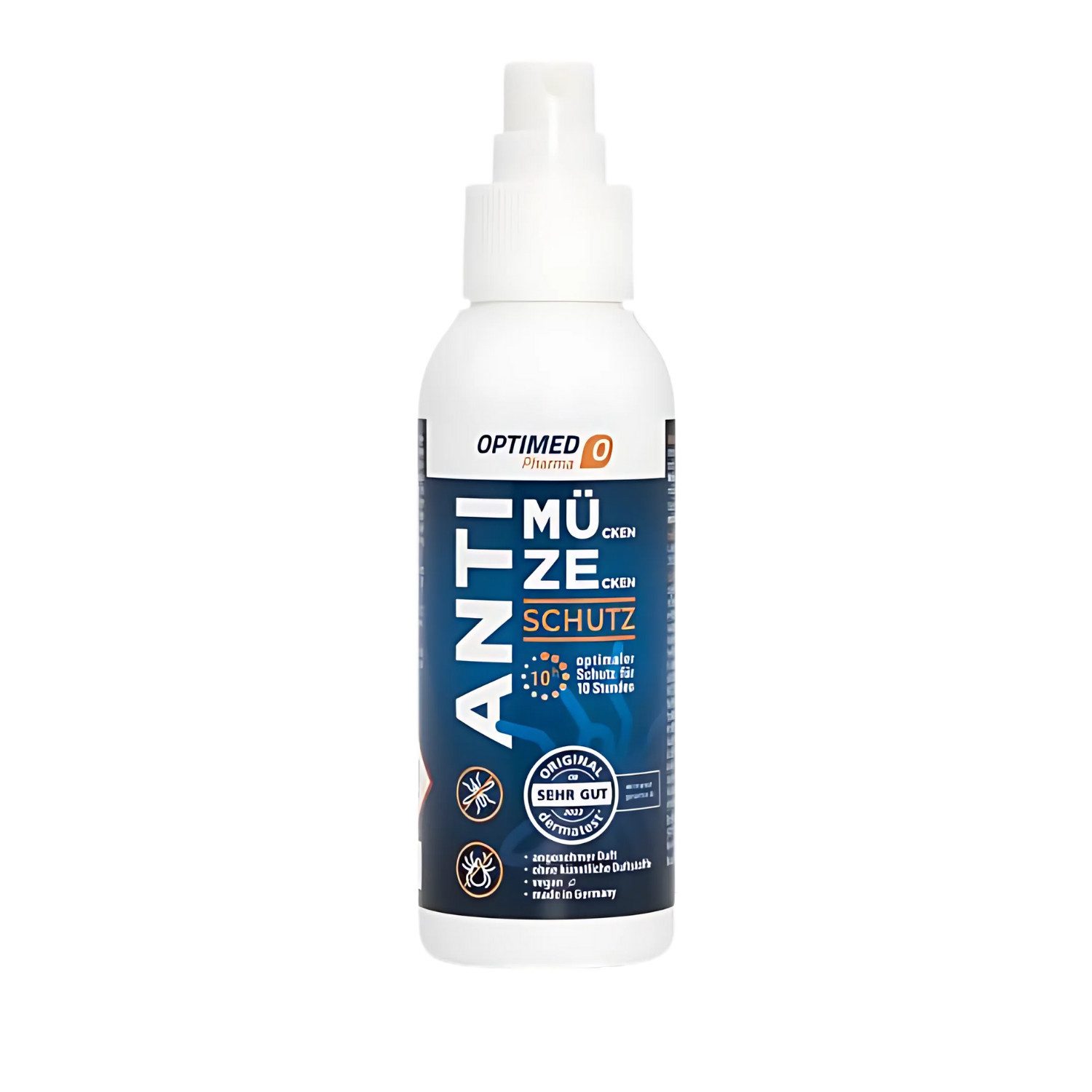 OPTIMED Защита от насекомых-Spray OPTIMED ANTI MÜZE - MÜcken & ZEcken Schutz Spray - 100ml, 1-tlg., 10 Stunden anhaltender Schutz durch den Wirkstoff Icaridin.