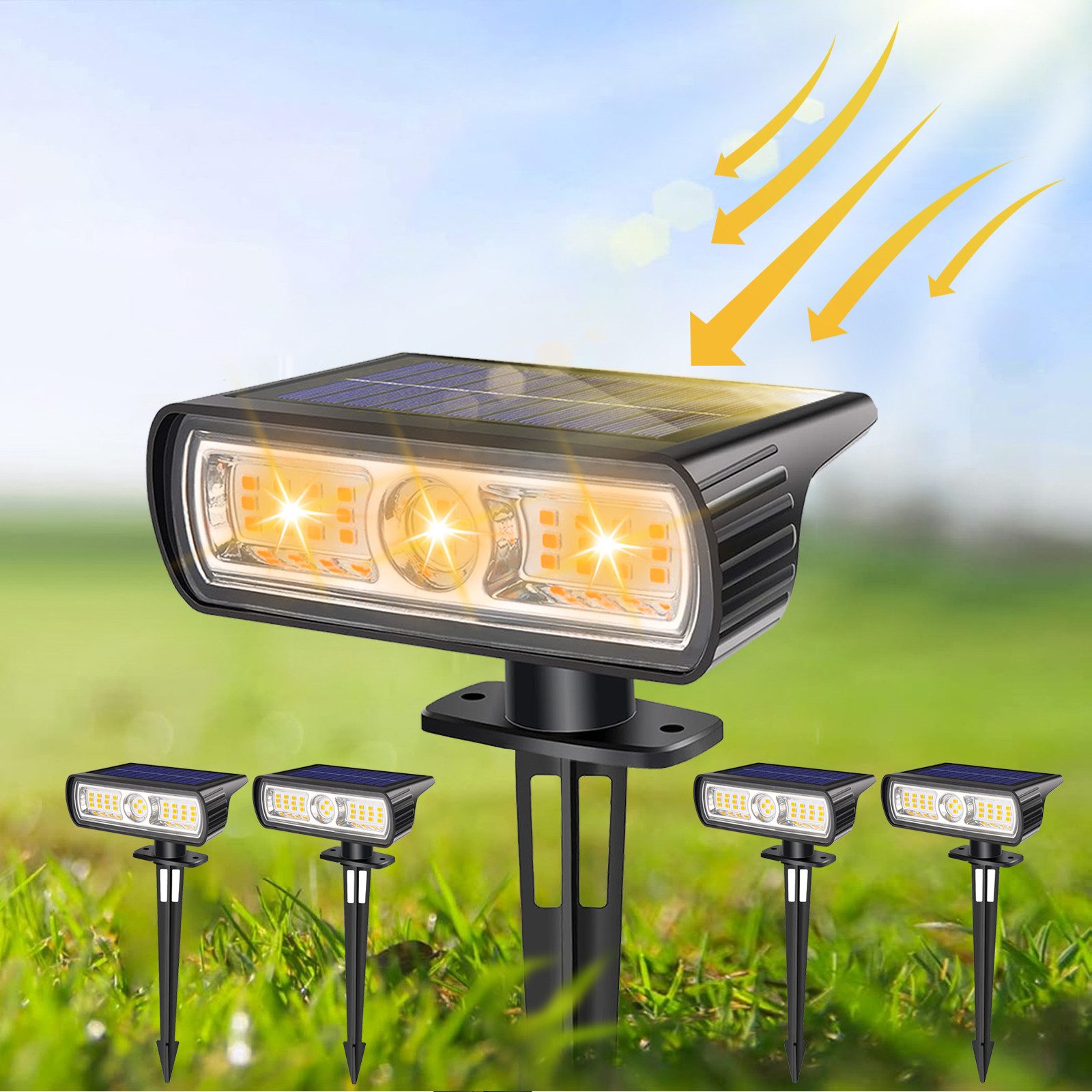 MUPOO LED Gartenstrahler  LED Solarleuchte Solarlampe günstig online kaufen
