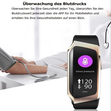 Gontence IP67,Fitness Tracker mit Schrittzähler Pulsuhr Blutdruck Messgerät Smartwatch