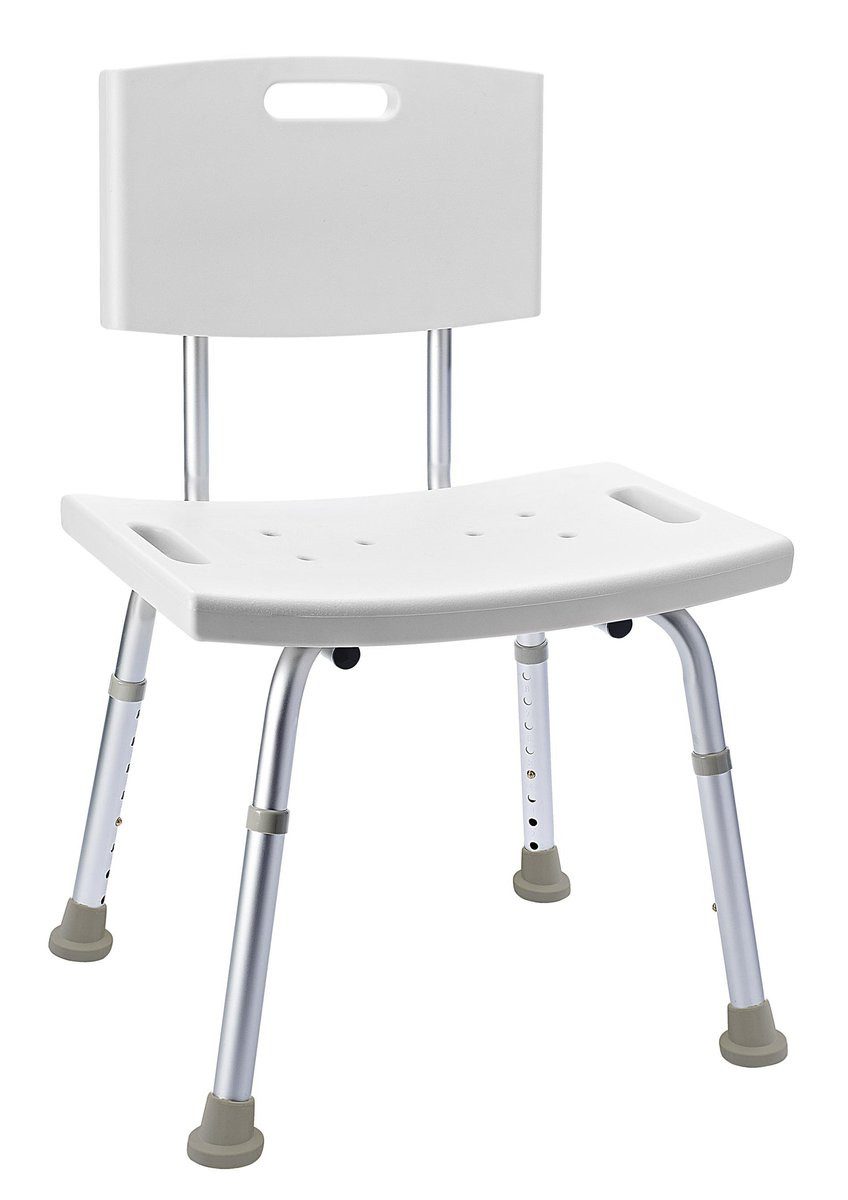 Ridder Dusch- und Badhocker HANDICAP Badstuhl mit Rückenlehne, höhenverstellbar, weiß, Ridder-A00602101