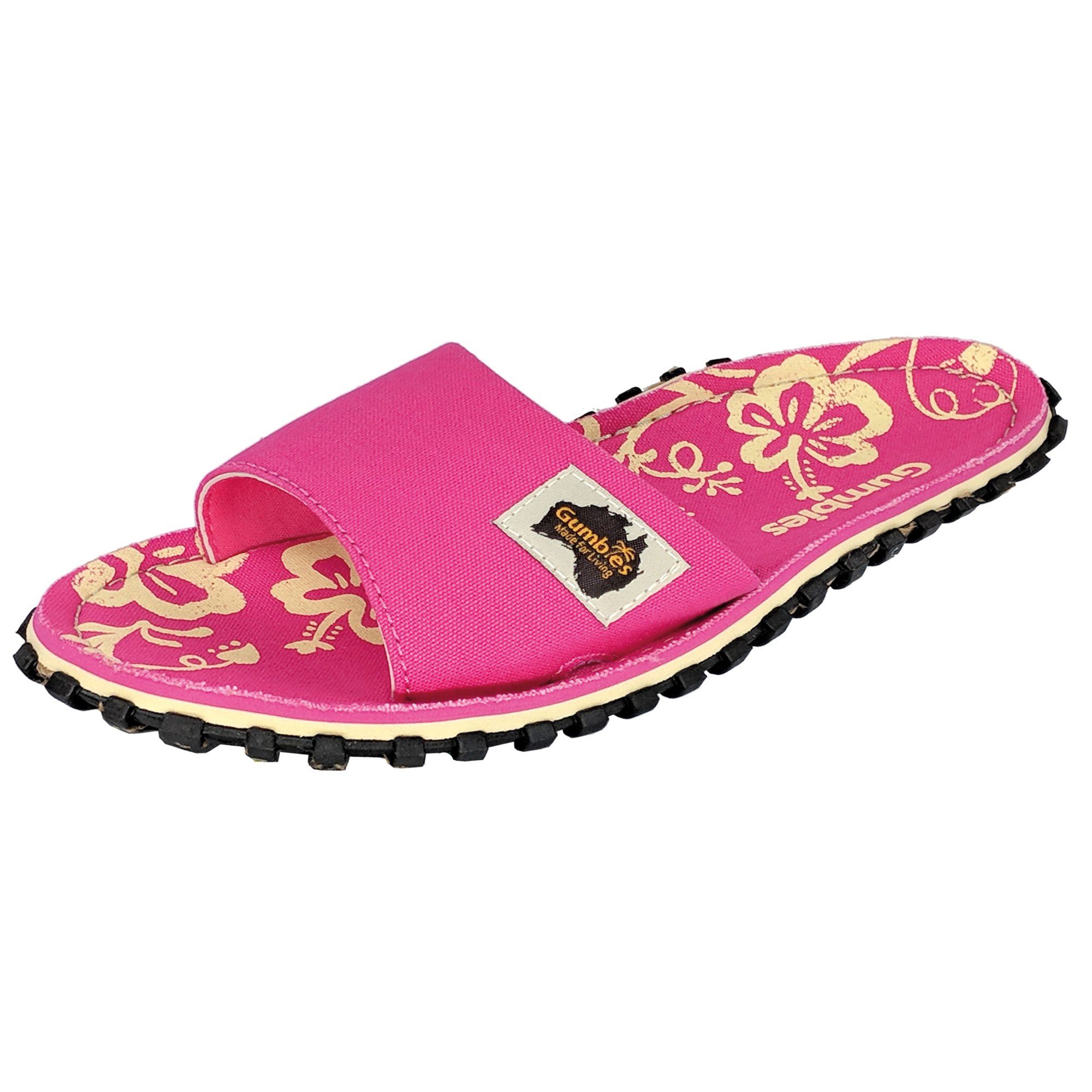Gumbies Slides in Pink Hibiscus Pantolette aus recycelten Materialien »in farbenfrohen Designs«