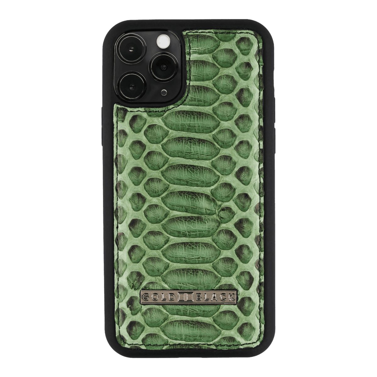 Handyhülle GOLDBLACK iPHONE 11 PRO LEDERHÜLLE PYTHON GRASGRÜN