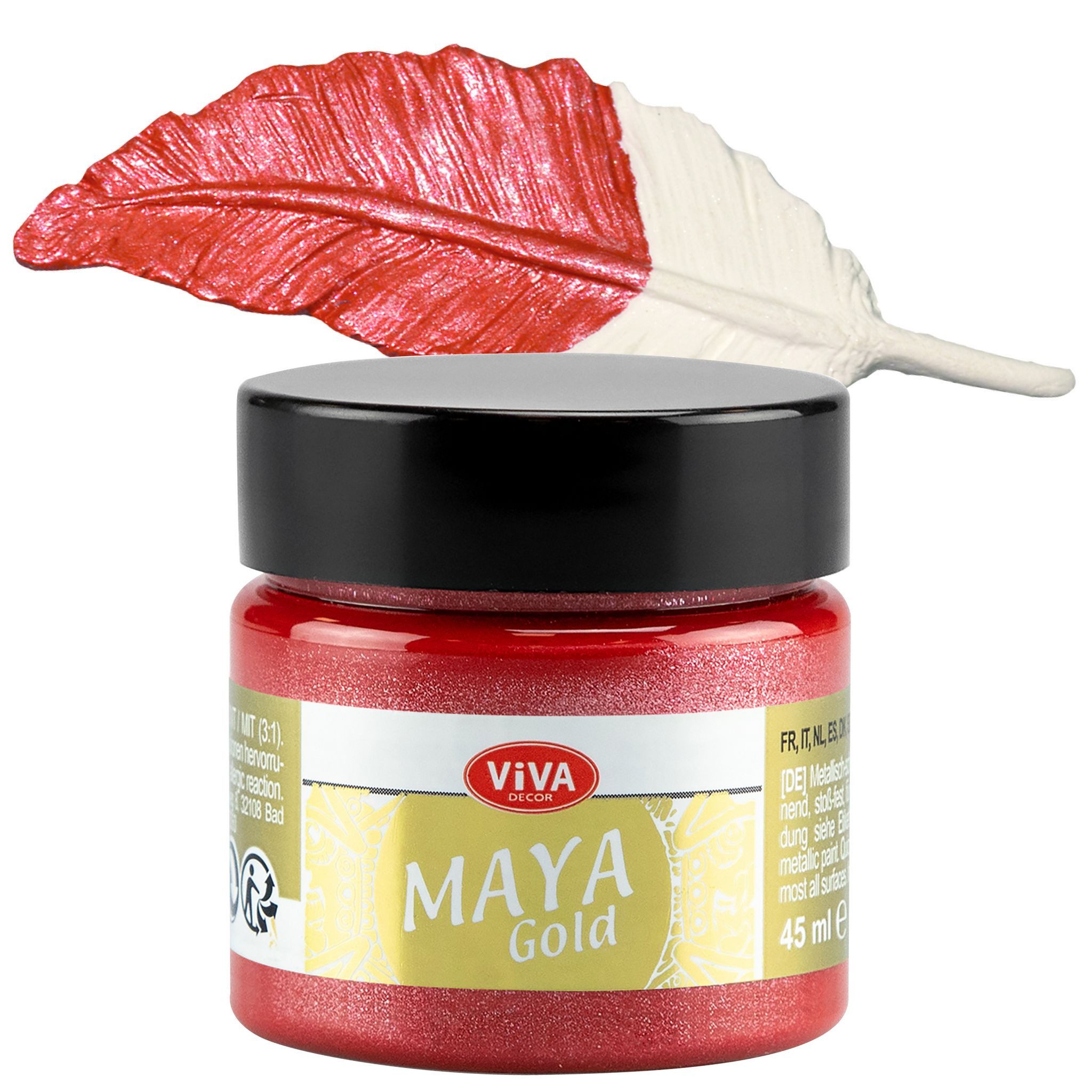 Acrylfarbe ViVA DECOR Maya Gold 45ml - Feuerrot