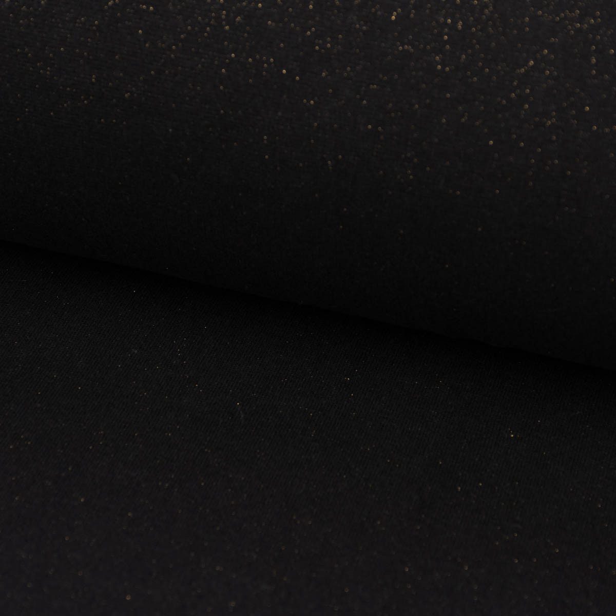 SCHÖNER LEBEN. Stoff Strickschlauch Bündchenstoff Lurex Glitzer schwarz 35cm Breite, mit Metallic-Effekt