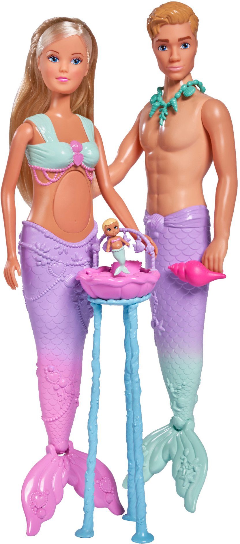 SIMBA Anziehpuppe Steffi Mermaid Family, Love, mit Kevin