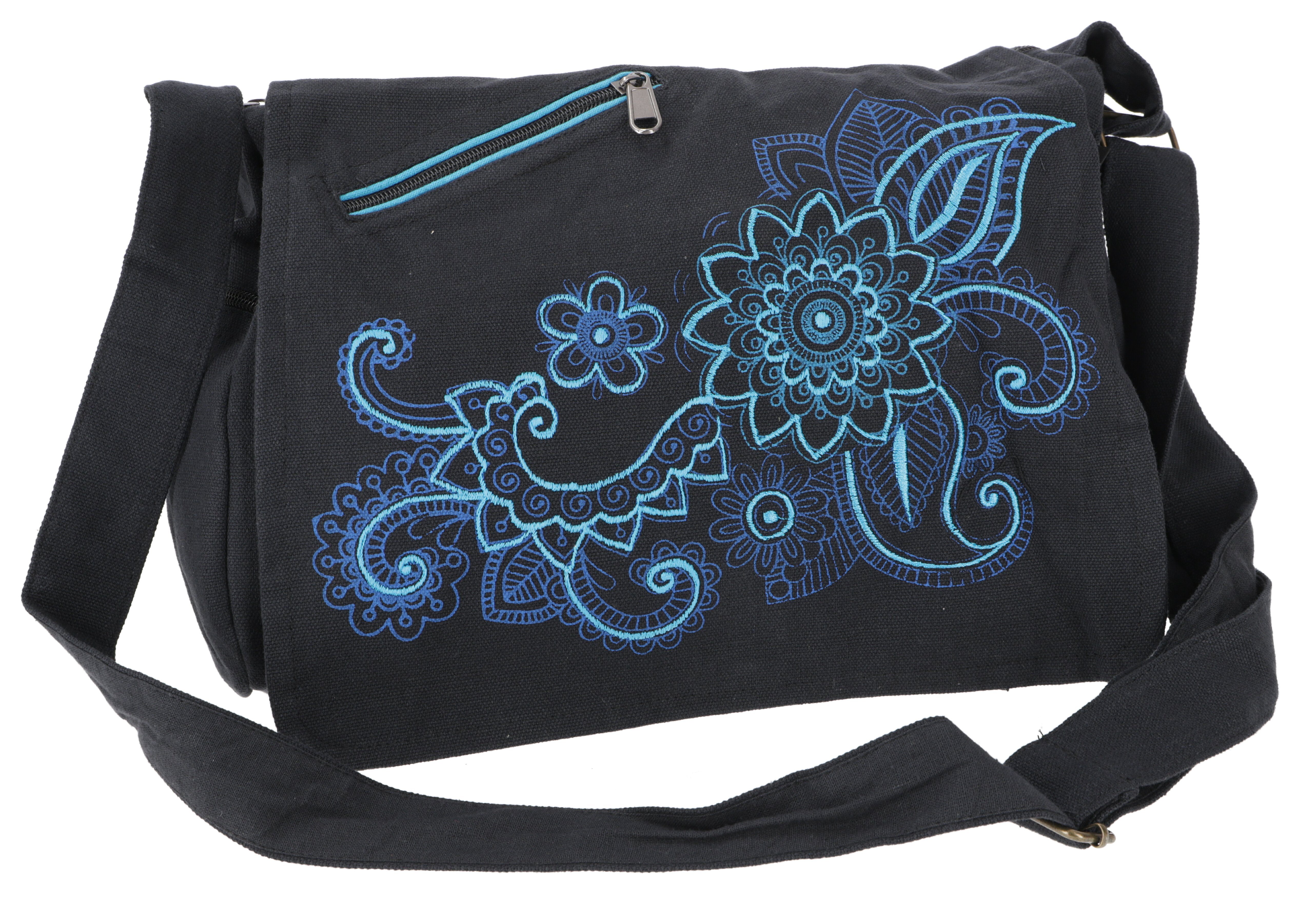 Guru-Shop Schultertasche Bestickte Boho Schultertasche, Hippie Tasche..