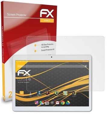 atFoliX Schutzfolie für Mediacom SmartPad Go 10, (2 Folien), Entspiegelnd und stoßdämpfend