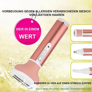 Welikera Körper- und Bikinitrimmer, 4-in-1-Set Nass Trockengebrauch Trimmen von Augenbrauen Achselhaaren