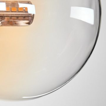 hofstein Deckenleuchte Deckenlampe aus Metall/Glas in Schwarz/Bernstein/Klar, ohne Leuchtmittel, Leuchte mit Schirmen aus Glas (12 cm), 8 x G9, ohne Leuchtmittel