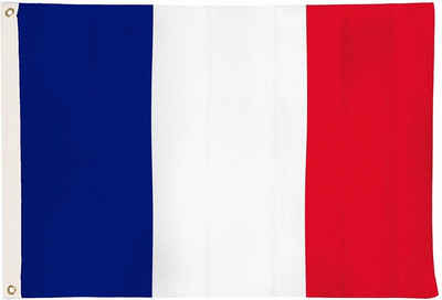 PHENO FLAGS Flagge Frankreich Flagge Französische Fahne Nationalflagge (Hissflagge für Fahnenmast), Inkl. 2 Messing Ösen