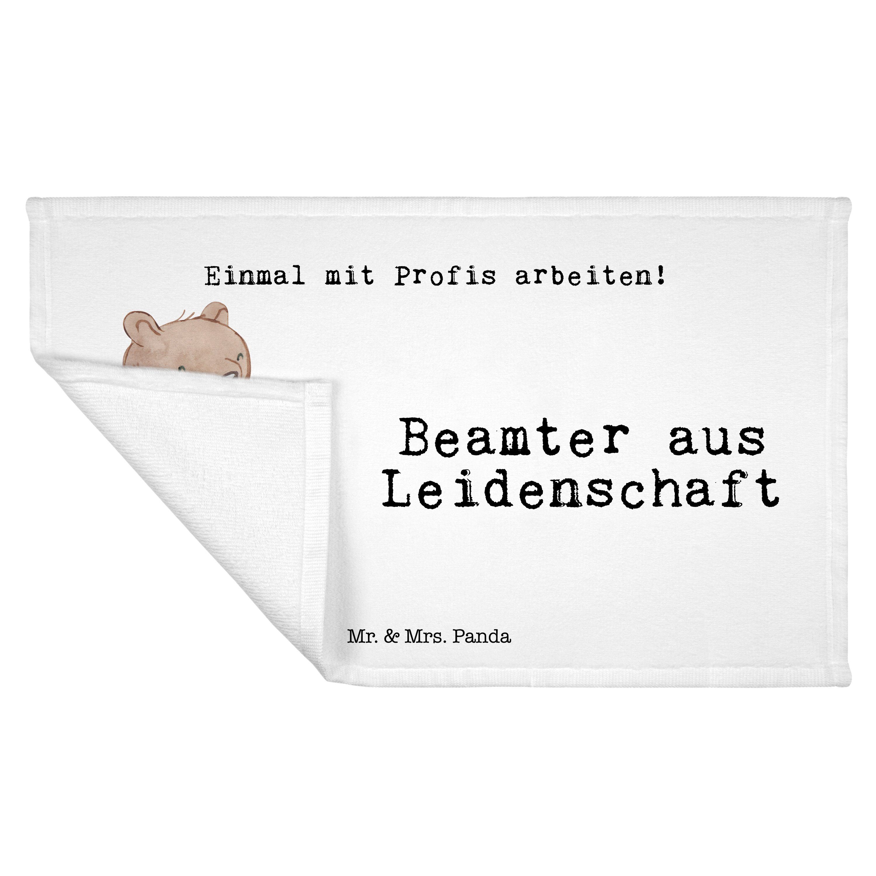 Handtuch aus & Geschenk, Reisehandtuch, - Beamter S, (1-St) Mrs. Leidenschaft Kollege, Panda Weiß Mr. -