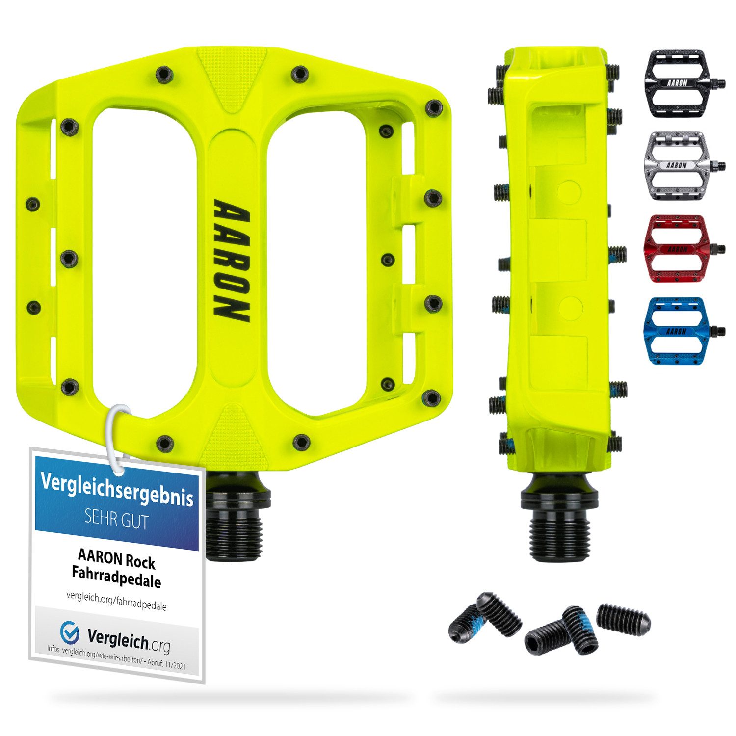 AARON Fahrradpedale Rock MTB Pedale Aluminium - Industriekugellager & austauschbare Pins