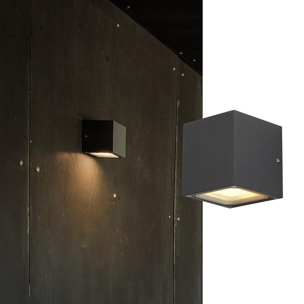 SLV Außen-Wandleuchte Eckige Wandleuchte Sitra Cube, GX53, IP44