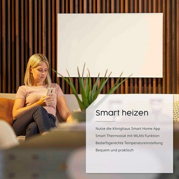 Könighaus Infrarotstrahler Infrarot Heizung 1200 W,Doppelter Überhitzungsschutz,Smart Thermostat, 1200 W, Energiesparend, Heizstrahler, Heizung, Heizgerät Badezimmer