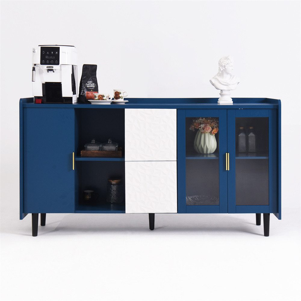 REDOM Sideboard Modernes Küchenbuffet (mit Glastüren, günstig online kaufen