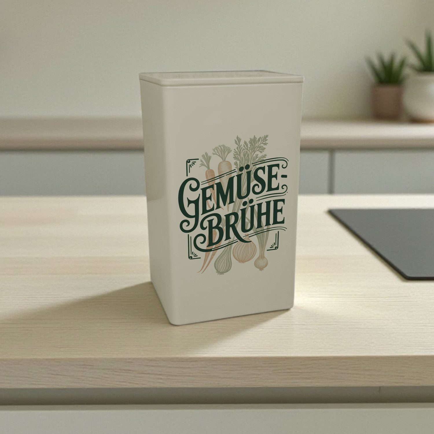 speecheese Aufbewahrungsdose Gemüse Vintage Design Dose 900ml mit Spruch für Landhausküche – Bild 2 von 2