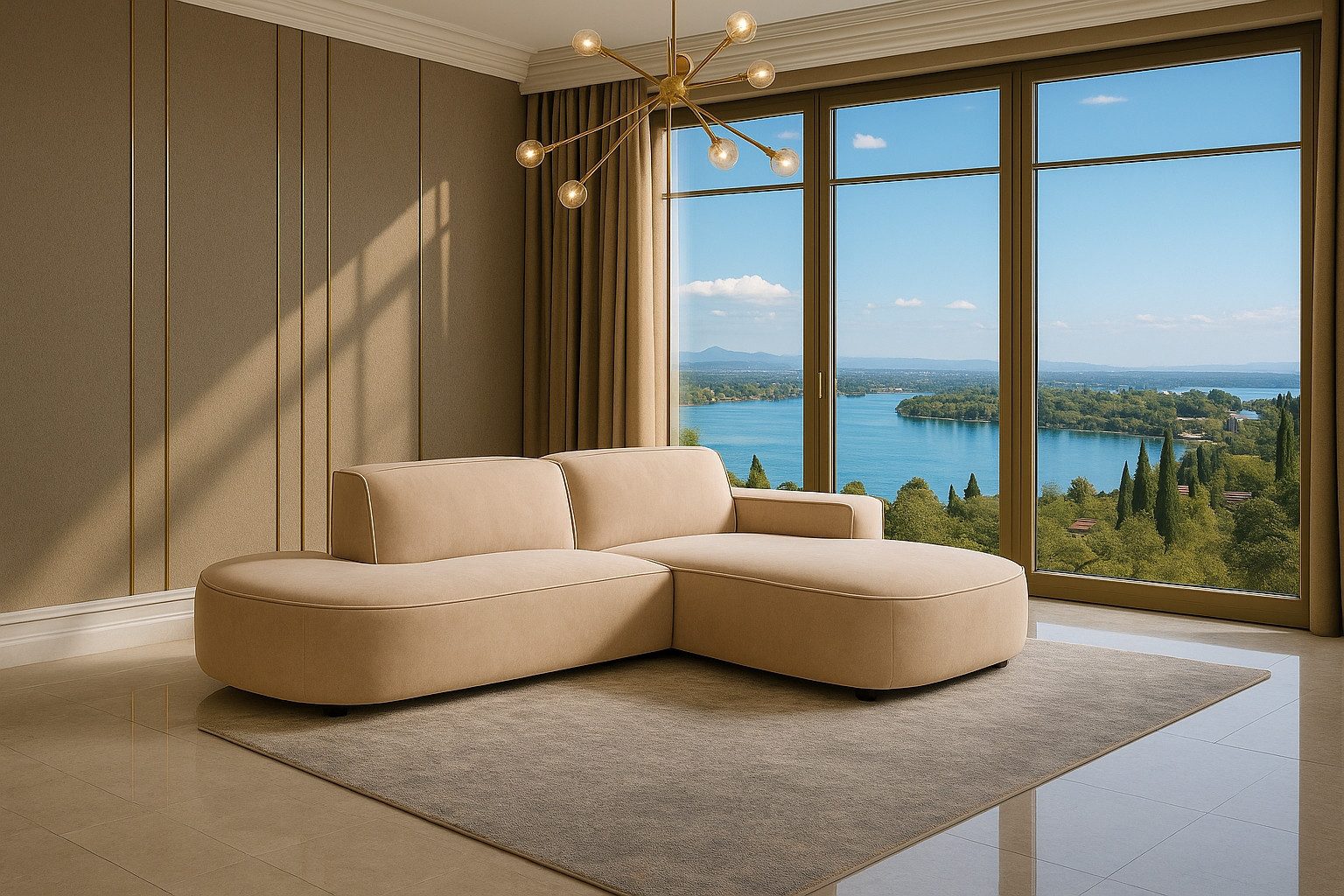 Kaiser Möbel Ecksofa Ecksofa Cursal Atelier – modern, rund und unverwechselbar elegant, Einzelsofa, L-Form, sanfte Rundungen, modernes Design, haustierfreundliche Stoffe