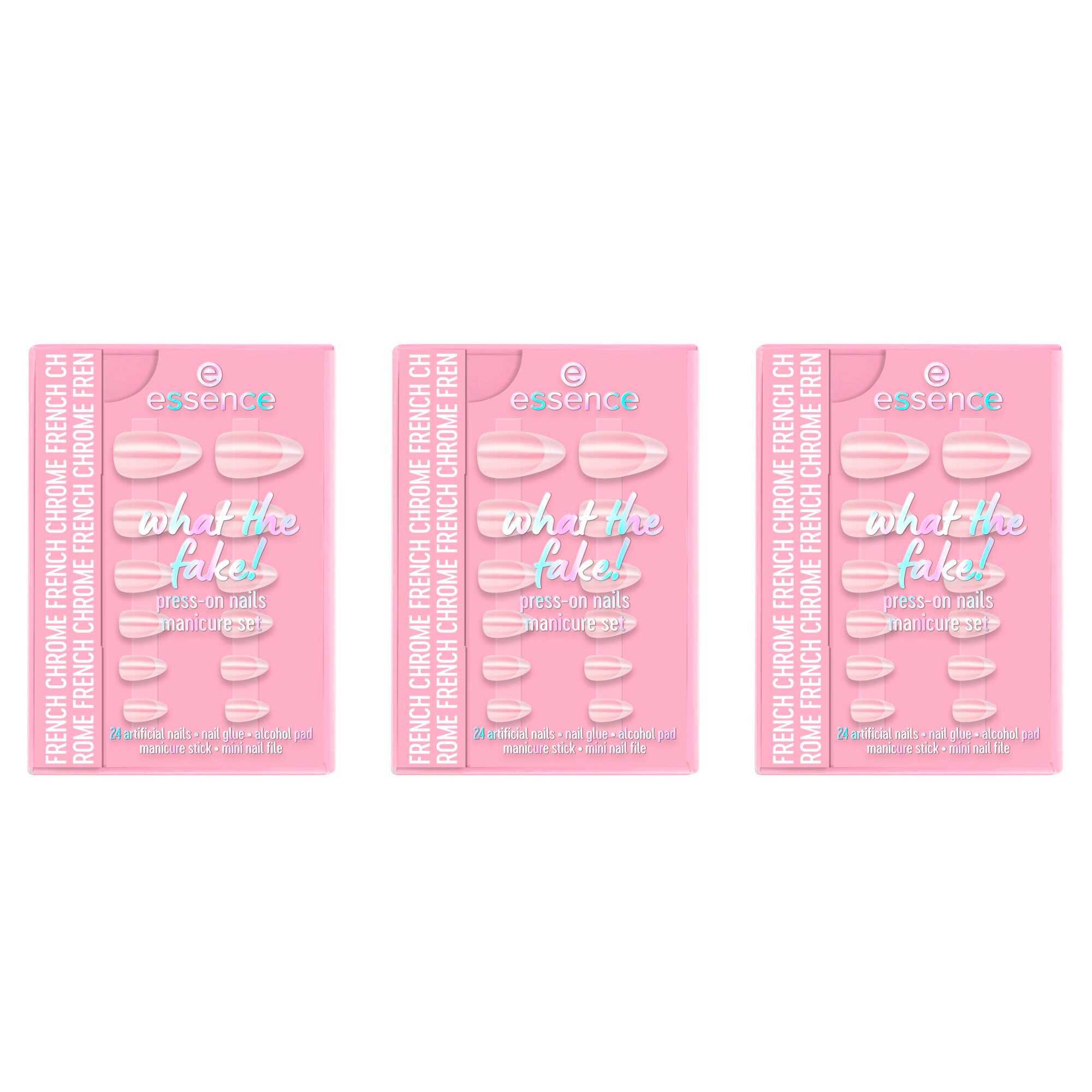 Essence Kunstfingernägel what the fake! PRESS-ON NAILS manicure set, Set 3-tlg.