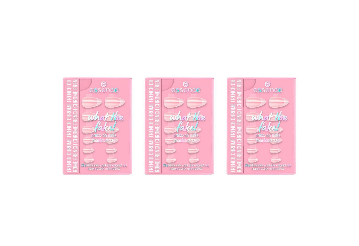 Essence Kunstfingernägel what the fake! PRESS-ON NAILS manicure set, Set 3-tlg.