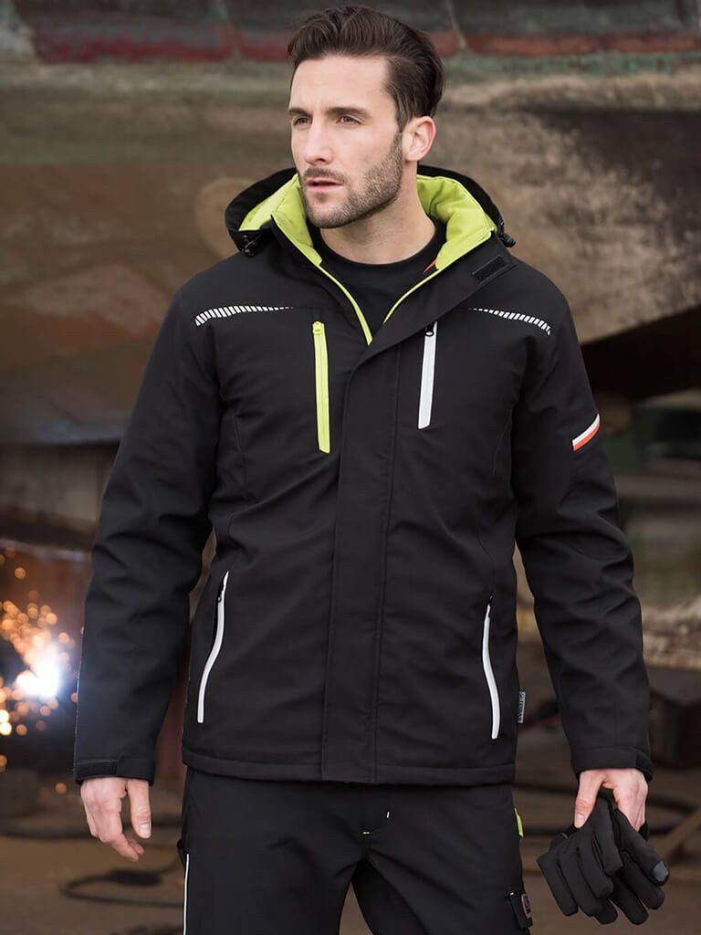 Terrax Workwear Arbeitsjacke Herren Berufsparka Arbeitsparka Softshell leicht wattiert