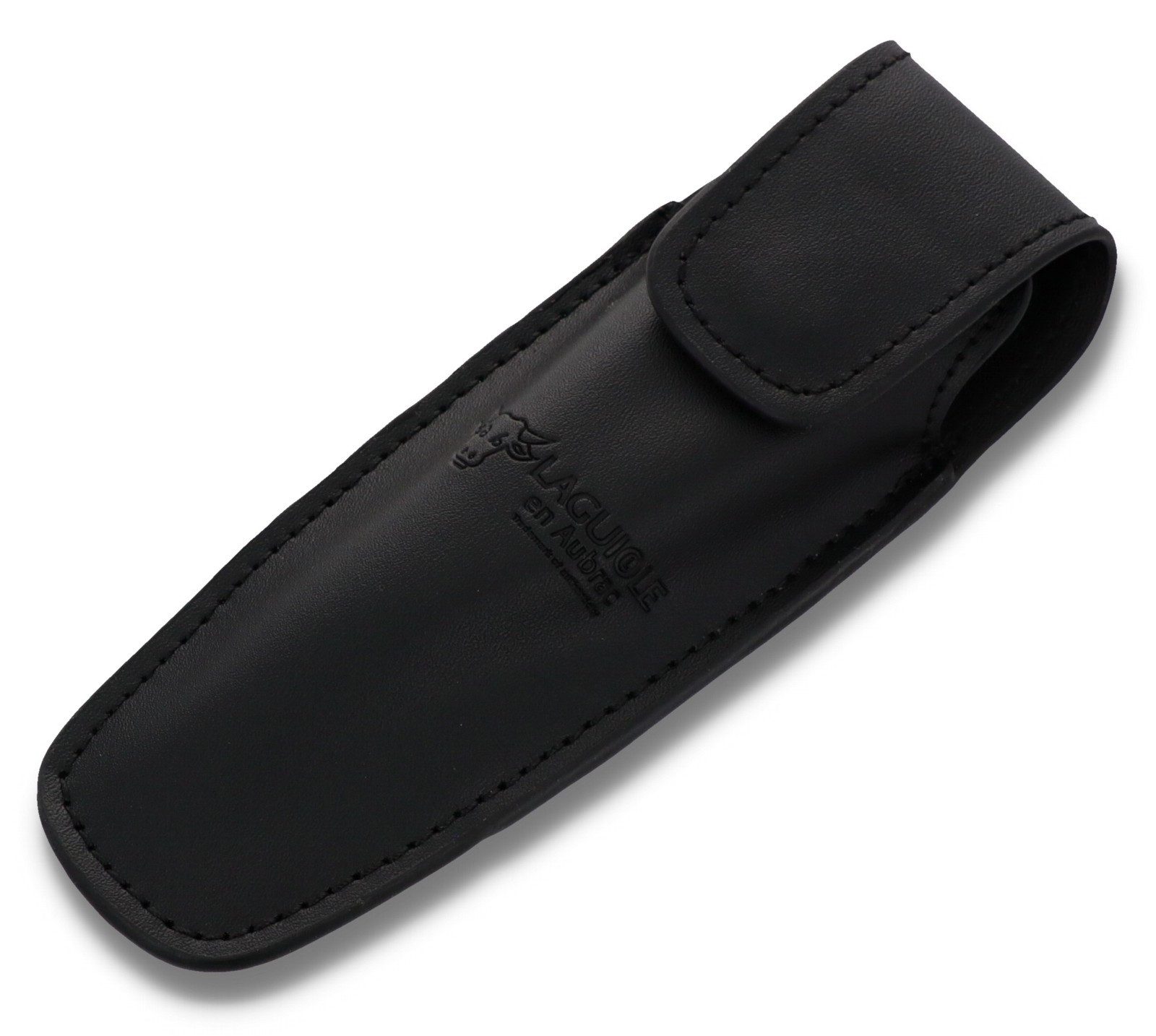 Laguiole en Aubrac Messertasche ECA schwarz, Gürteletui für Laguiole Messer mit 11/12cm Grifflänge - Leder schwarz