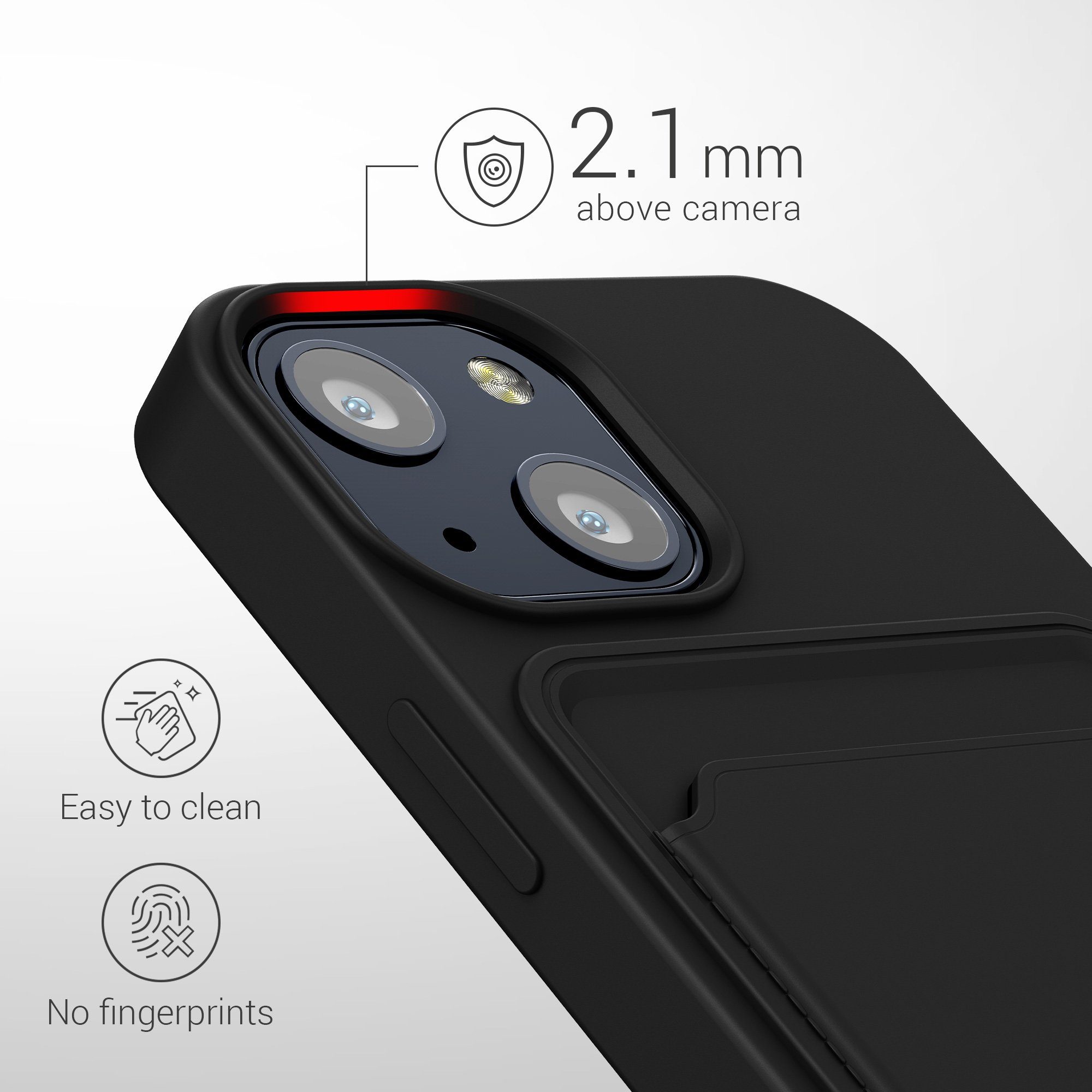 kwmobile Handyhülle Hülle für Apple iPhone 13 mini, Handyhülle mit Fach für Karten - Handy Cover Case