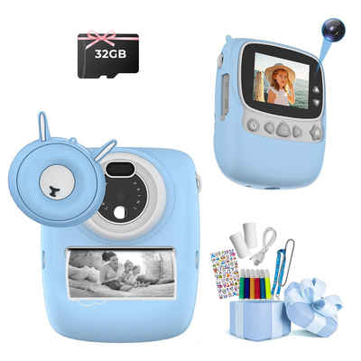 Fine Life Pro PB01 Kinderkamera (30 MP, WLAN (Wi-Fi), HD 1080P Sofortbildkamera Selfie Digitalkamera)