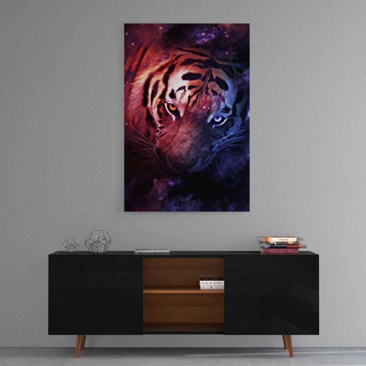 - "LIGHTED Größen Tierbild, Sharks exklusives Leinwandbild Hustling unterschiedlichen 5 XXL als Tiger-Bild verfügbar in TIGER" Leinwandbild