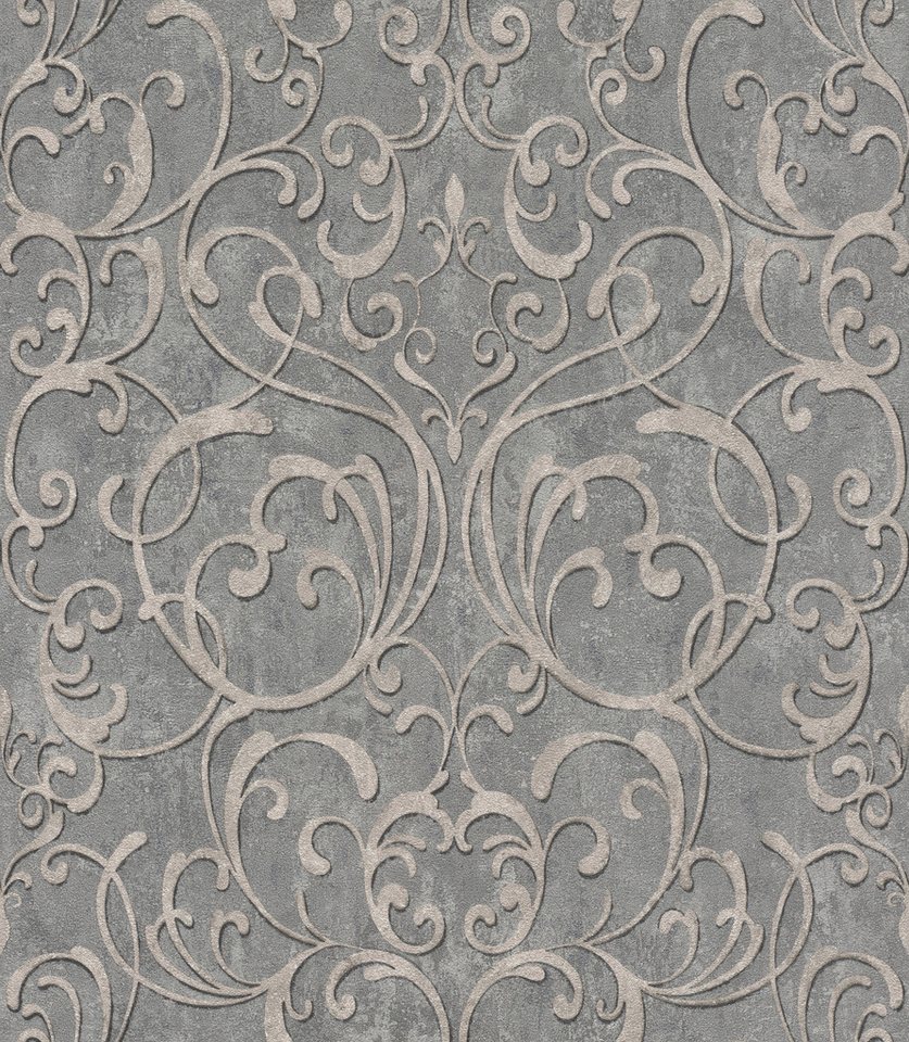 Rasch Vliestapete, strukturiert, Barock, (1 Rolle, 1 St), Ornamente