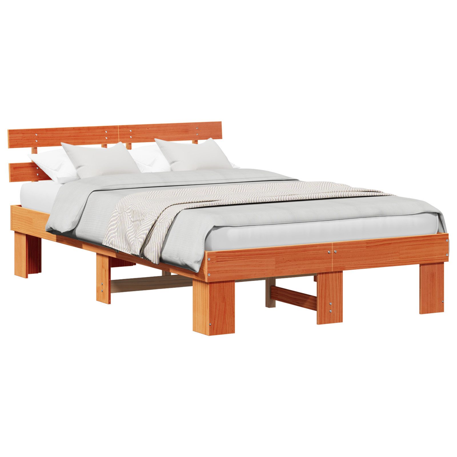 vidaXL Bett Bettgestell mit Kopfteil Wax günstig online kaufen