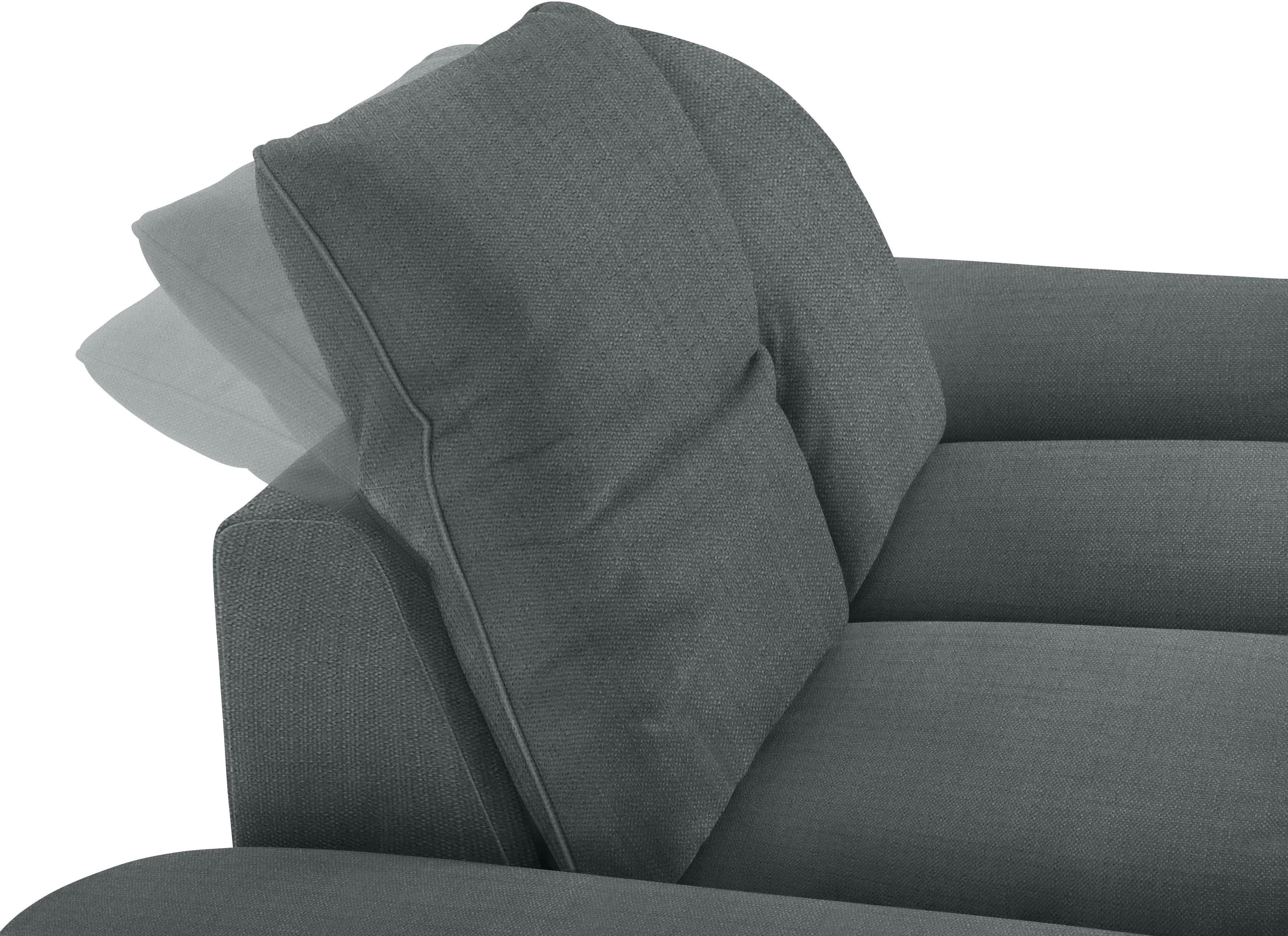 silber Sitztiefenverstellung, matt, Füße W.SCHILLIG cm Breite 2-Sitzer mit 202 enjoy&MORE,